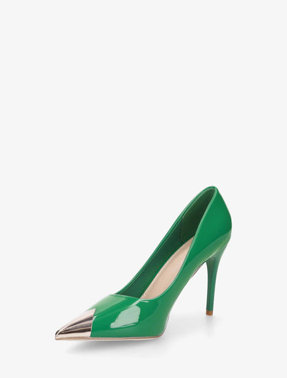Escarpins à bout pointus métalliques - Vert - 3