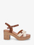 Sandales à talon et brides croisées - Beige - 5