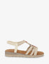 Nu-pieds élastiqués à perles en bois - Beige - 5
