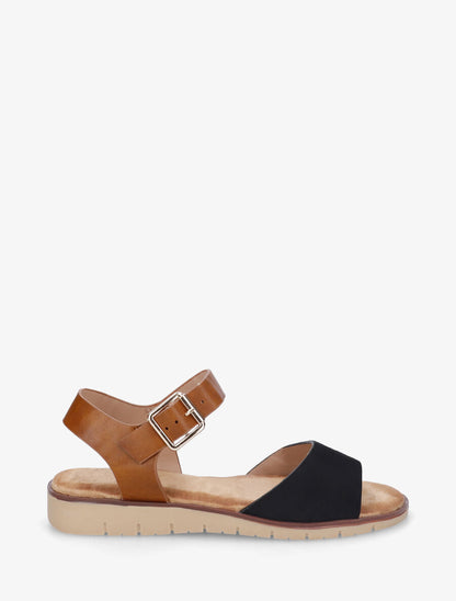 Nu-pieds basiques bi-matière - Noir - 1