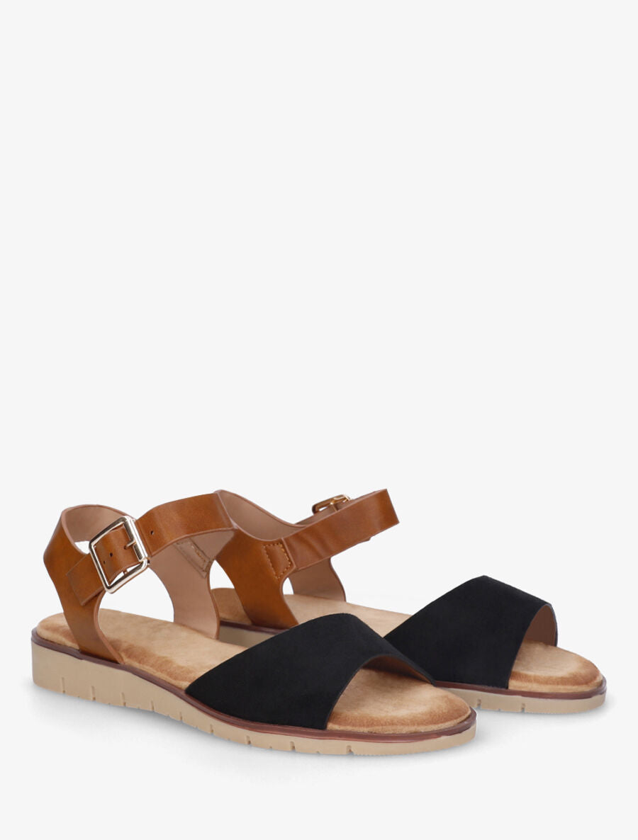 Nu-pieds basiques bi-matière - Noir - 4