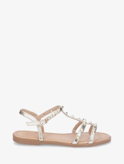 Nu-pieds plats cloutés - Or - 1