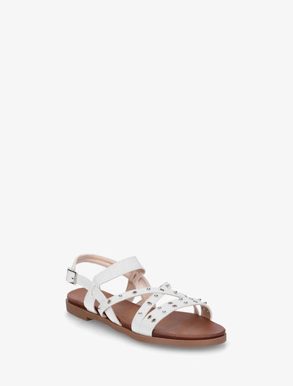 Nu-pieds cloutés en simili - Blanc - 2