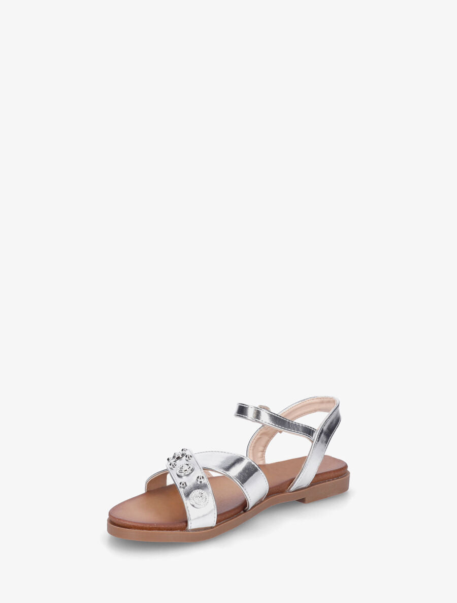 Nu-pieds à brides cloutées et bijoux - Argent - 3