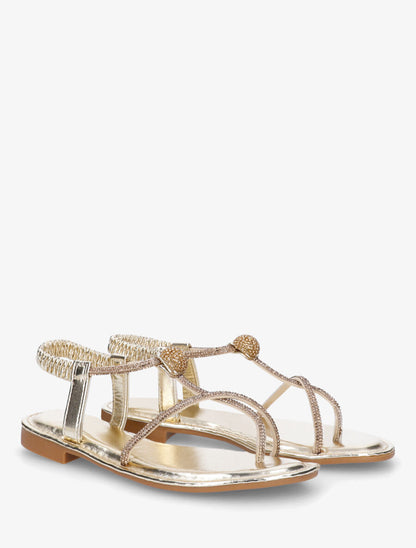 Nu-pieds en simili nacré à strass - Or - 4