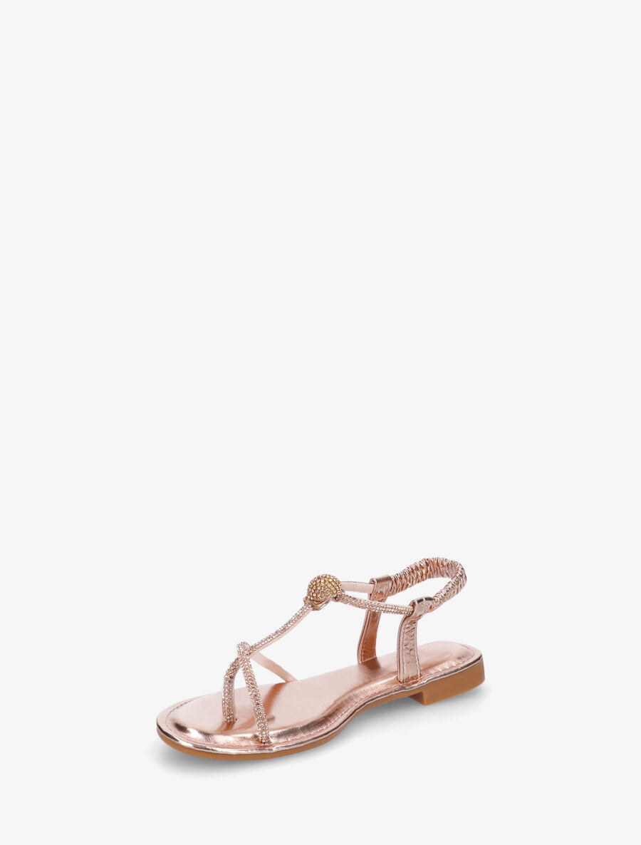 Nu-pieds en simili nacré à strass - Champagne - 3