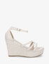 Sandales compensées à talon haut - Beige - 1