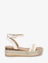Sandales compensées bi-matière - Beige - 1