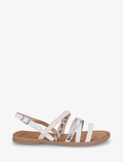 Nu-pieds à multi brides dépareillées - Blanc - 1