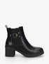 Bottines en simili à ceinturon - Noir - 5