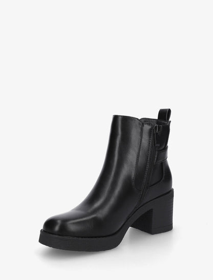 Bottines en simili à ceinturon - Noir - 3