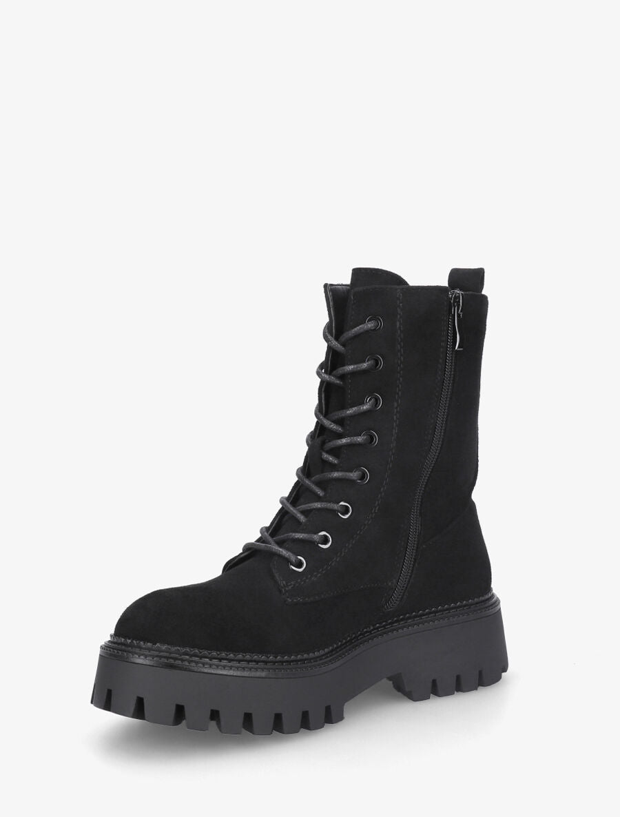 Bottines en suédine style rangers - Noir - 3