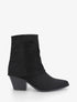 Bottines en suédine à revers - Noir - 1