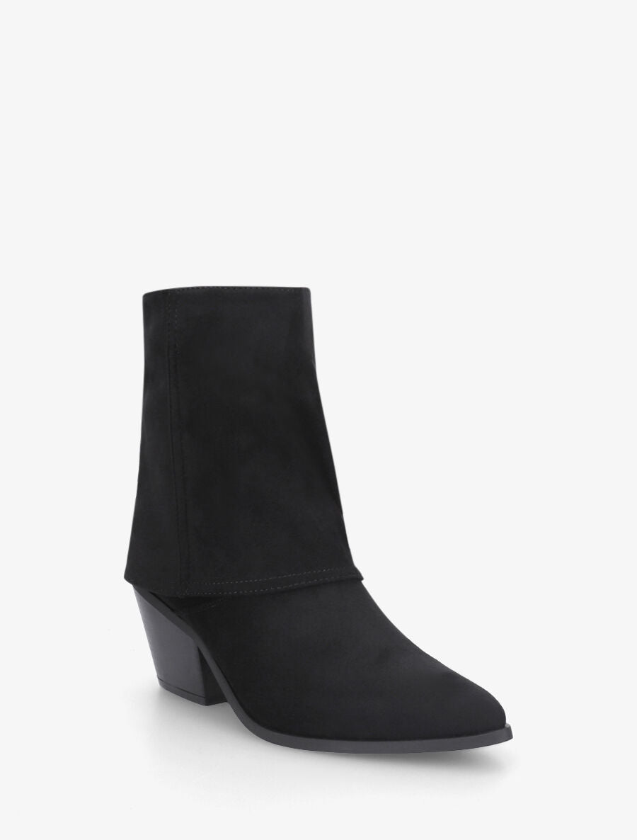 Bottines en suédine à revers - Noir - 2