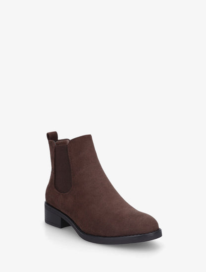 Bottines élastiquées en suédine - Marron - 2