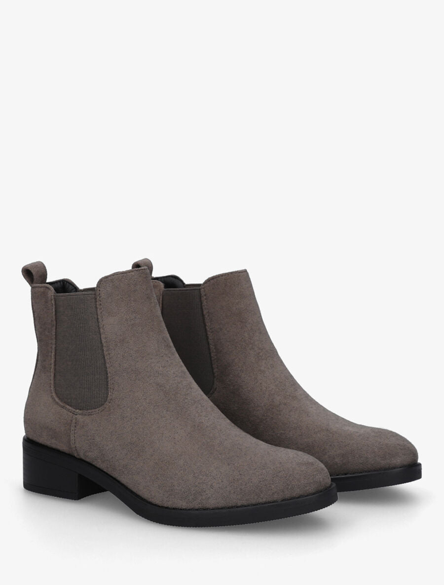 Bottines élastiquées en suédine - Vert de gris - 4