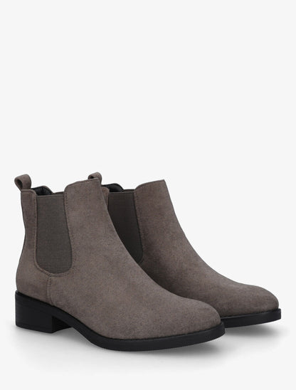 Bottines élastiquées en suédine - Vert de gris - 4