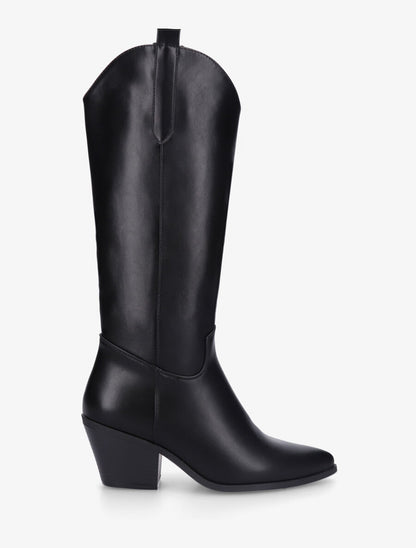 Bottes en simili style santiag - Noir - 1
