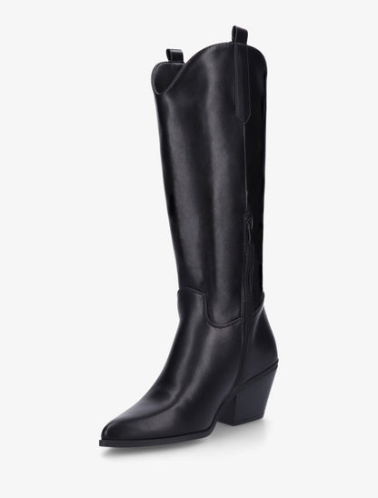 Bottes en simili style santiag - Noir - 3
