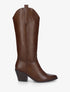 Bottes en simili style santiag - Marron - 5