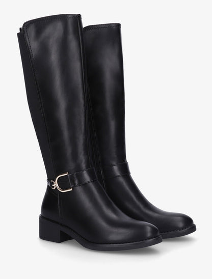 Bottes élastiquées en simili à ceinturon - Noir - 4