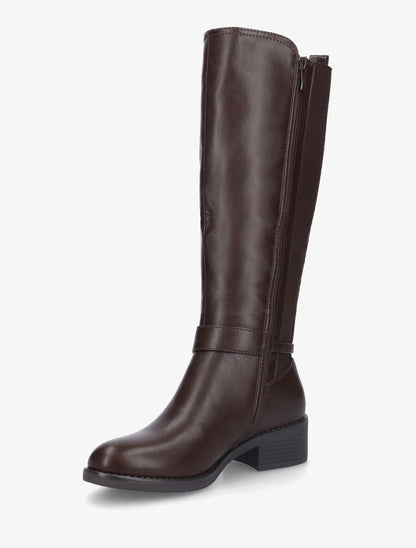Bottes élastiquées en simili à ceinturon - Marron - 3
