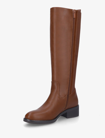 Bottes en simili élastiquées - Camel - 3