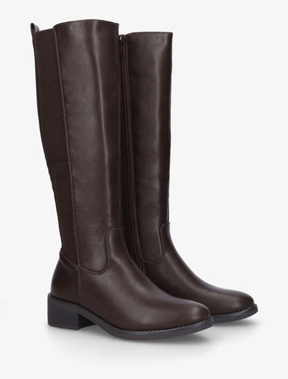 Bottes en simili élastiquées - Chocolat - 4