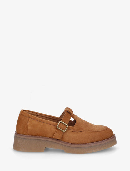 Mocassins en suédine à boucle - Camel - 1