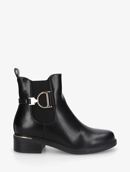 Bottines en simili à boucle - Noir - 5