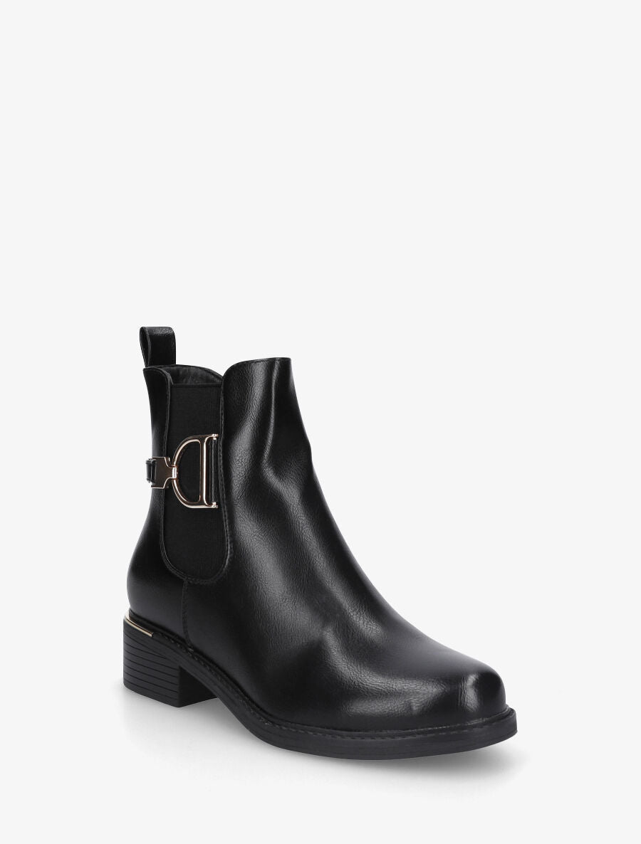 Bottines en simili à boucle - Noir - 2