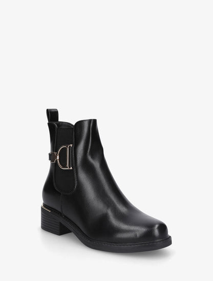 Bottines en simili à boucle - Noir - 2