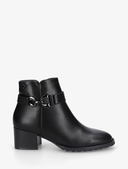 Bottines en simili à talon et boucle - Noir - 5