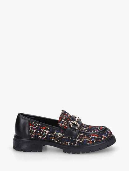 Mocassins effet tweed - Noir - 1