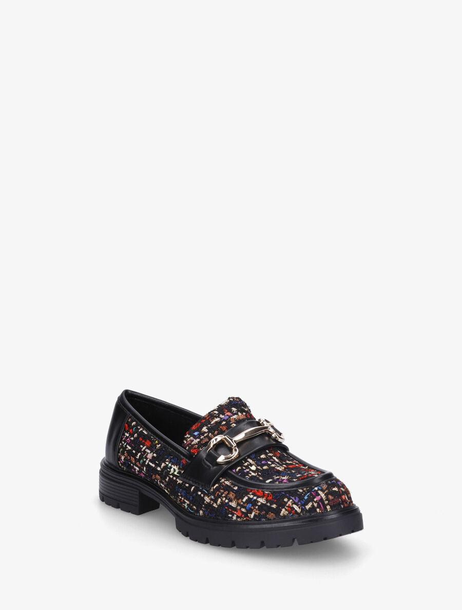 Mocassins effet tweed - Noir - 2