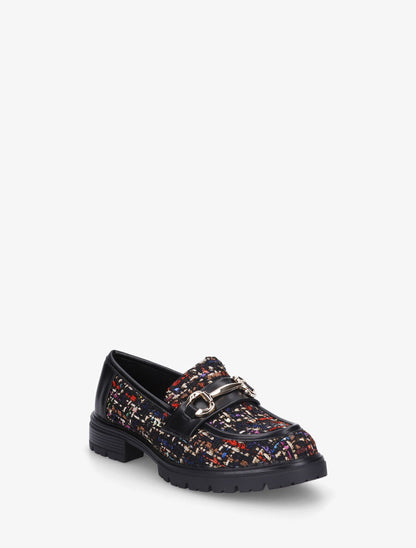 Mocassins effet tweed - Noir - 2