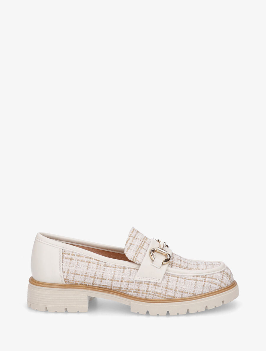 Mocassins effet tweed - Beige - 1