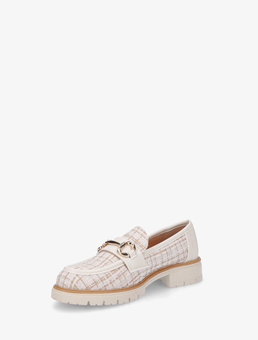 Mocassins effet tweed - Beige - 3
