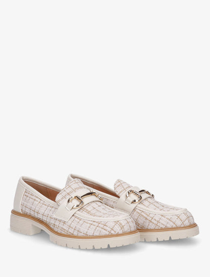 Mocassins effet tweed - Beige - 4