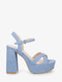 Sandales croisées à talon et plateforme - Bleu denim - 5