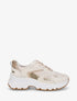 Baskets bimatière à lacets stylisés - Beige - 1