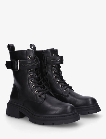 Bottines montantes à lacets - Noir - 4