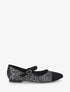 Ballerines en suédine à paillettes et boucle strassée - Noir - 5