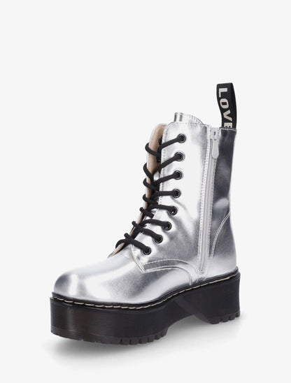 Bottines montantes en simili brillant - Argent - 3