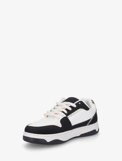 Sneakers à motif étoile et contrefort contrastant - Noir - 3