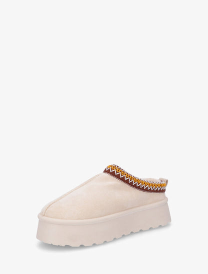 Bottines basses fourrées à liseret fantaisie - Beige - 3