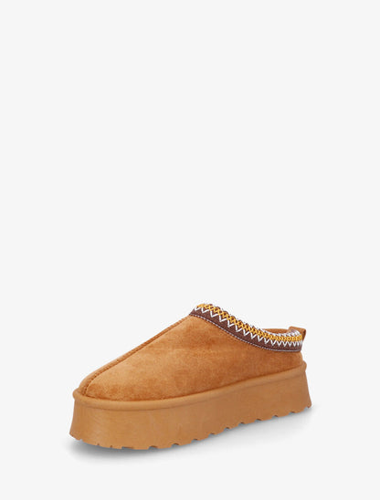 Bottines basses fourrées à liseret fantaisie - Camel - 3