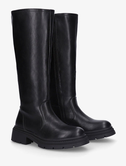 Bottes en simili à bande élastiquée - Noir - 4