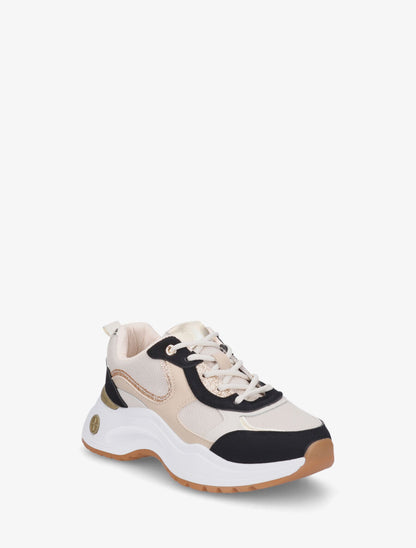 Baskets bimatière à contrefort nacré - Noir - 2