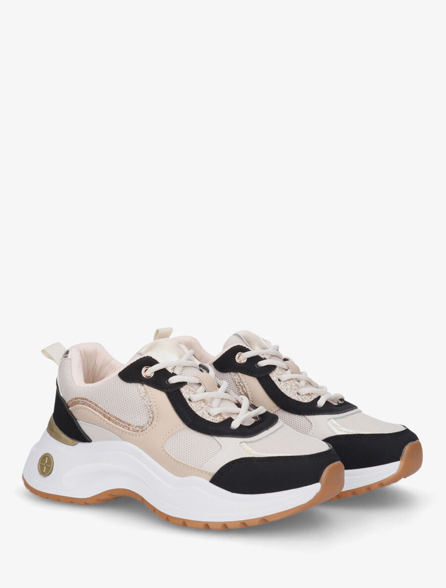 Baskets bimatière à contrefort nacré - Noir - 4